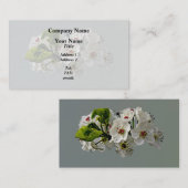 Carte De Visite Fleurs de poirier blanc en fleurs (Devant / Derrière)