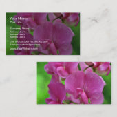 Carte De Visite Fleurs de pois doux roses (Devant / Derrière)