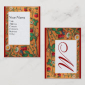 CARTE DE VISITE FLEURS DE PRINTEMPS, FRAISES ET BOUTEILLES (Devant / Derrière)