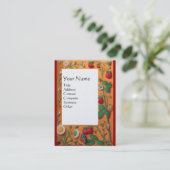 CARTE DE VISITE FLEURS DE PRINTEMPS, FRAISES ET BOUTEILLES (Debout devant)