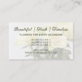 Carte De Visite Fleurs de rose blanche Belles fleurs Photo fleuris (Dos)