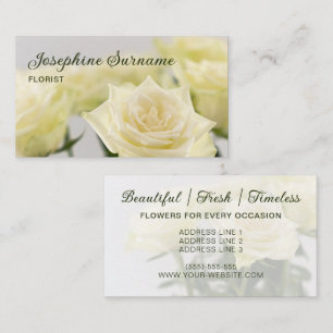 Carte De Visite Fleurs de rose blanche Photo de fleurs magnifiques