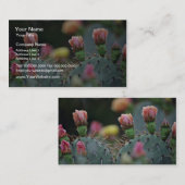 Carte De Visite Fleurs de rose de cactus de Beavertail (Devant / Derrière)