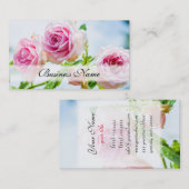 Carte De Visite Fleurs de rose de rose (Devant / Derrière)
