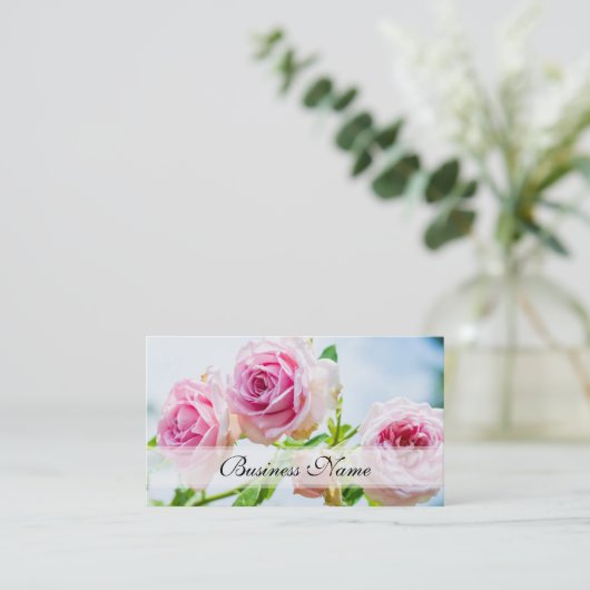 Carte De Visite Fleurs de rose de rose (Debout devant)