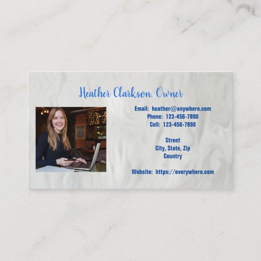 Carte De Visite Fleurs de soie bleue 2190 (Dos)