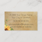 Carte De Visite Fleurs de soleil aquarelle sur Parchemin rustique (Dos)