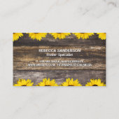 Carte De Visite Fleurs de soleil | Bois et vignes rustiques (Dos)