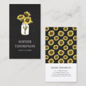 Carte De Visite Fleurs de soleil dans Mason Jar Chalkboard Pays Ru (Devant / Derrière)
