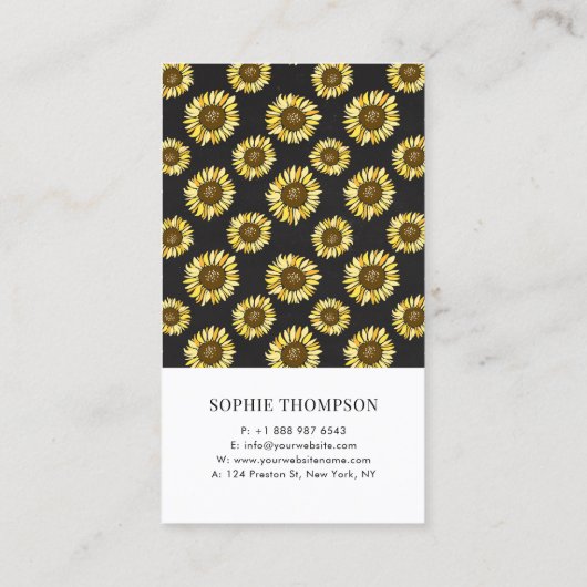 Carte De Visite Fleurs de soleil dans Mason Jar Chalkboard Pays Ru (Dos)