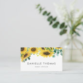 Carte De Visite Fleurs de soleil d'aquarelle et Feuilles d'eucalyp (Debout devant)