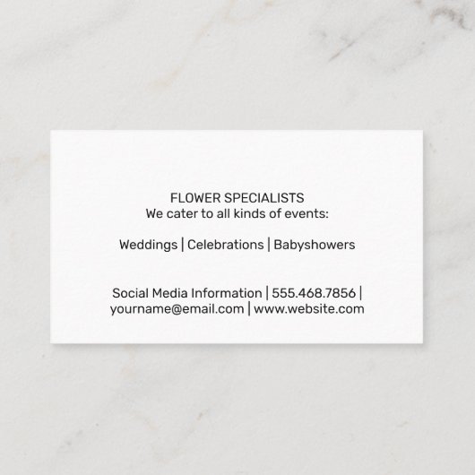 Carte De Visite Fleurs de soleil | Fleurs illustratives Éléments f (Dos)