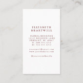 Carte De Visite Fleurs de soleil florales rustiques Monogramme Bou (Dos)