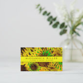 Carte De Visite Fleurs de soleil modernes et élégantes | jaune (Debout devant)