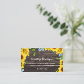 Carte De Visite Fleurs de soleil rustiques sur le pays du bois (Debout devant)