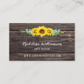 Carte De Visite Fleurs de soleil rustiques sur le pays du bois (Dos)