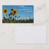 Carte De Visite Fleurs de soleil sur le ciel bleu (Devant / Derrière)