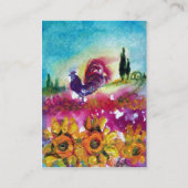 Carte De Visite FLEURS DE SOUFFLE ET ROOSTER NOIR / perle blanche (Dos)