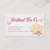 Carte De Visite Fleurs de théière rose papillons teas mélangés mai (Devant)