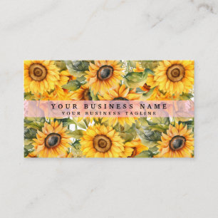 Carte De Visite Fleurs de Tournesol Brillantes Florales