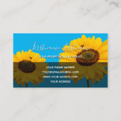 Carte De Visite Fleurs de tournesol jaune rectangle de monogramme (Dos)