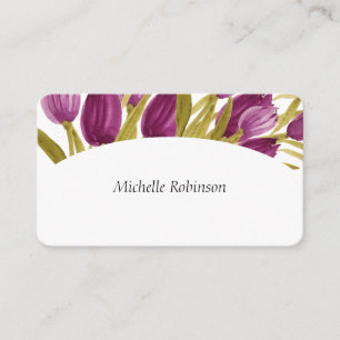 Carte De Visite Fleurs de tulipes à l'aquarelle élégantes Professi