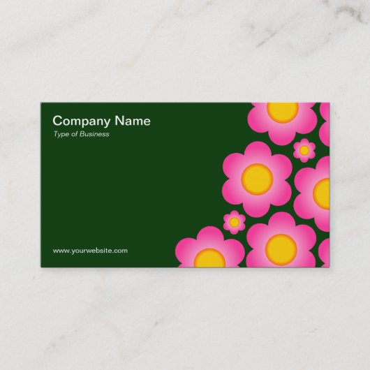 Carte De Visite Fleurs de vecteurs II - Vert foncé (Devant)