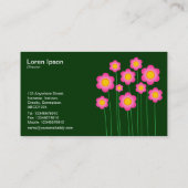 Carte De Visite Fleurs de vecteurs III - Vert foncé (Dos)
