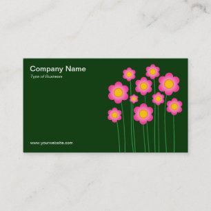 Carte De Visite Fleurs de vecteurs III - Vert foncé