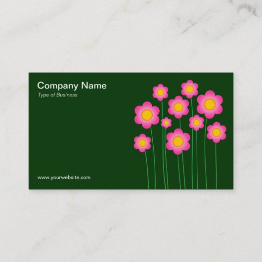 Carte De Visite Fleurs de vecteurs III - Vert foncé (Devant)