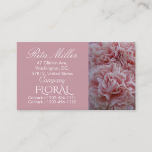 Carte De Visite Fleurs de velours rose Mallow
