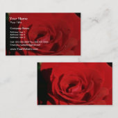 Carte De Visite Fleurs de velours rouge blanc (Devant / Derrière)