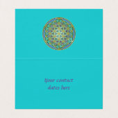 Carte De Visite FLEURS DE VIE - Géométrie Sacrée Design 1 (Intérieur déplié)