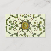 Carte De Visite fleurs de vigne fleurie motif - vert jaune (Dos)