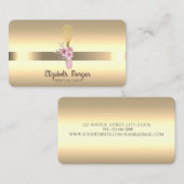 Carte De Visite Fleurs de Whisk Or Proffesional Élégantes (Devant / Derrière)