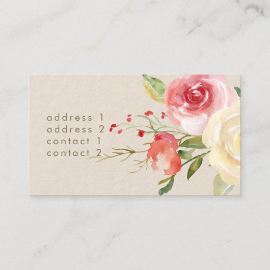 Carte De Visite fleurs d'eau (Dos)