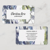 Carte De Visite Fleurs d'eau bleu (Devant / Derrière)