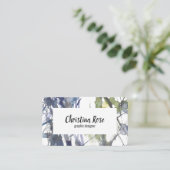 Carte De Visite Fleurs d'eau bleu (Debout devant)