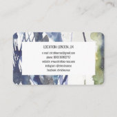 Carte De Visite Fleurs d'eau bleu (Dos)