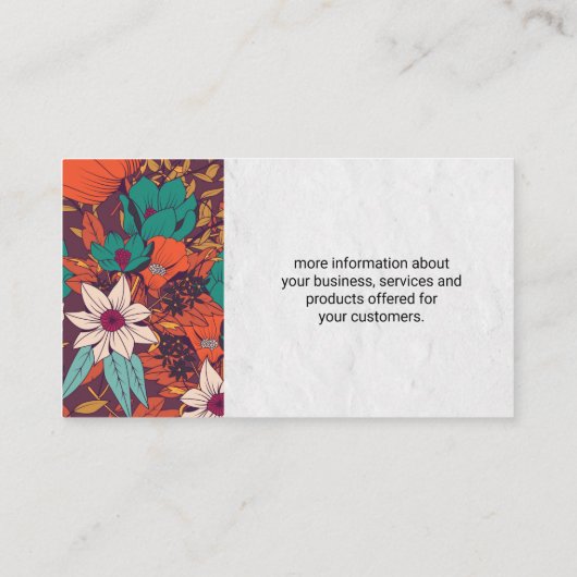 Carte De Visite Fleurs décoratives illustratives (Dos)