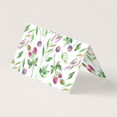 Carte De Visite Fleurs délicates & Berries Motif Avec Wreath (Dos)