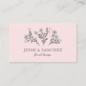 Carte De Visite Fleurs délicates Élégant Chic Moderne Minimal Code (Devant)