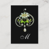 CARTE DE VISITE FLEURS D'ENAMÉLIORATION BLANCHE, PEARLS ET DIAMOND (Dos)