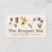 Carte De Visite Fleurs dessinées à la main (Devant)