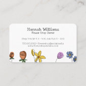 Carte De Visite Fleurs dessinées à la main (Dos)