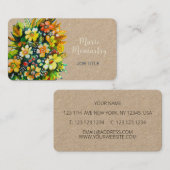 Carte De Visite fleurs d'été aquarelle (Devant / Derrière)