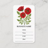 Carte De Visite Fleurs d'été joyeuses floraison de pavot (Devant)