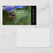 Carte De Visite Fleurs d'herbes Bee Photographie de printemps (Devant / Derrière)