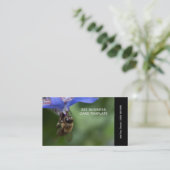 Carte De Visite Fleurs d'herbes Bee Photographie de printemps (Debout devant)