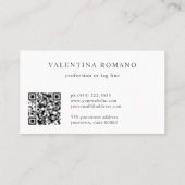 Carte De Visite Fleurs d'Hibiscus Rose sauge bleu blanc code QR (Dos)